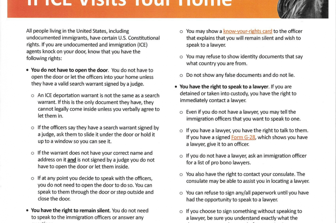 Know your Rights: If ICE Visits Your Home /    Conozca Sus Derechos: Si ICE Visita Su Hogar