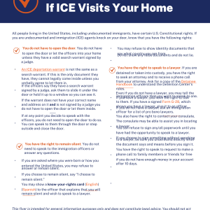 Know your Rights: If ICE Visits Your Home /    Conozca Sus Derechos: Si ICE Visita Su Hogar